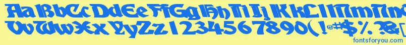 BoyhooddriveBold Font – Blue Fonts on Yellow Background