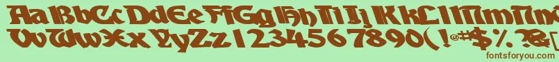 BoyhooddriveBold Font – Brown Fonts on Green Background