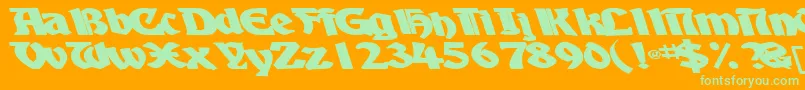 Fonte BoyhooddriveBold – fontes verdes em um fundo laranja