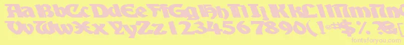 BoyhooddriveBold Font – Pink Fonts on Yellow Background