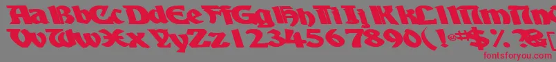 BoyhooddriveBold-Schriftart – Rote Schriften auf grauem Hintergrund
