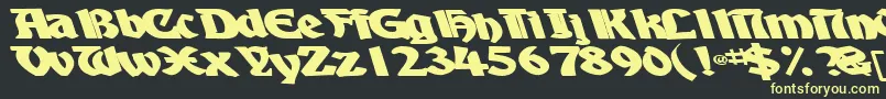 BoyhooddriveBold Font – Yellow Fonts on Black Background