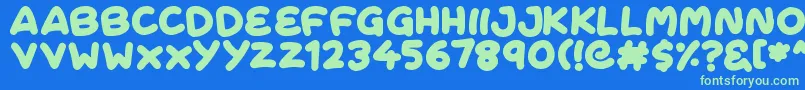 FreshCream Font – Green Fonts on Blue Background