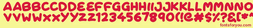 FreshCream Font – Red Fonts on Yellow Background