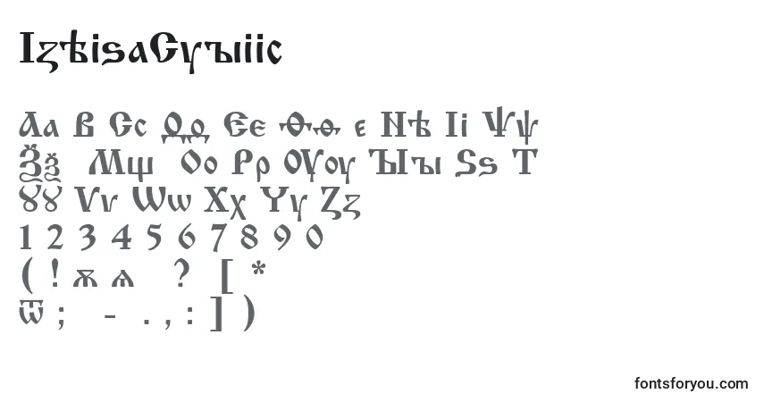 IzhitsaCyrillicフォント–アルファベット、数字、特殊文字