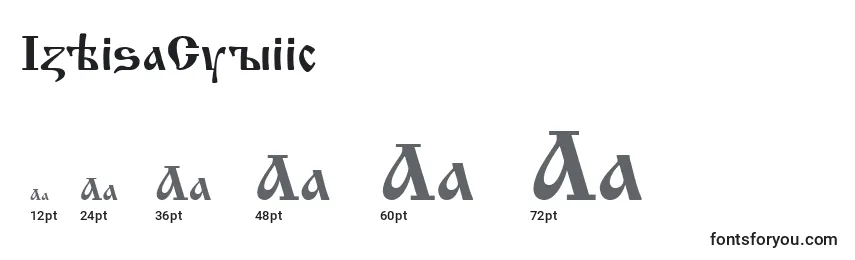 IzhitsaCyrillic Font Sizes