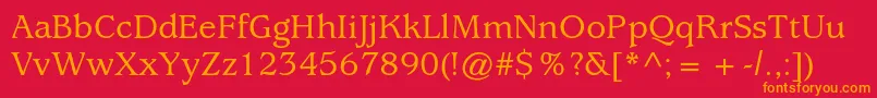 UsherwoodstdMedium Font – Orange Fonts on Red Background