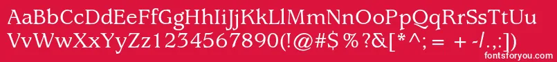 フォントUsherwoodstdMedium – 赤い背景に白い文字