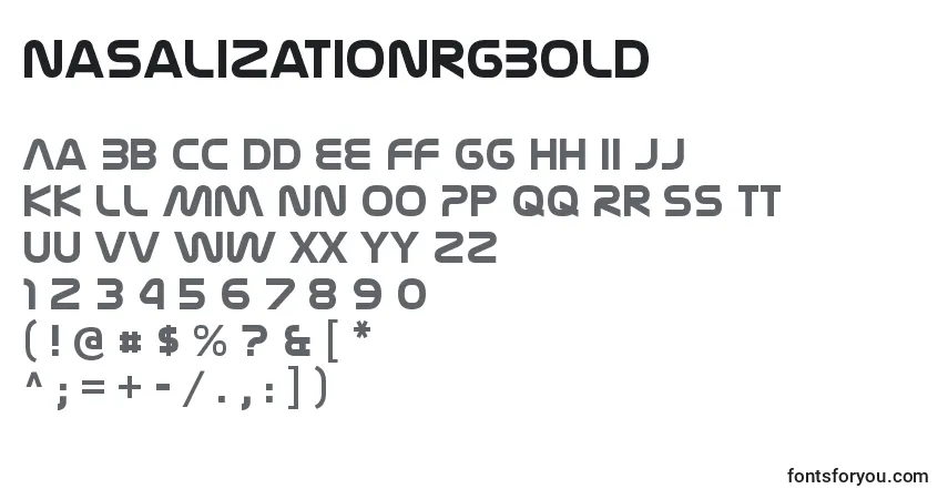 A fonte NasalizationrgBold – alfabeto, números, caracteres especiais