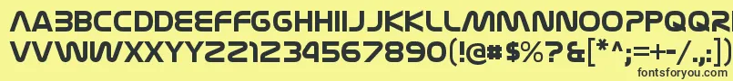 フォントNasalizationrgBold – 黒い文字の黄色い背景