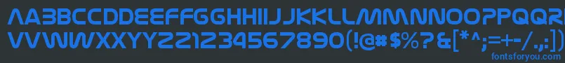 フォントNasalizationrgBold – 黒い背景に青い文字