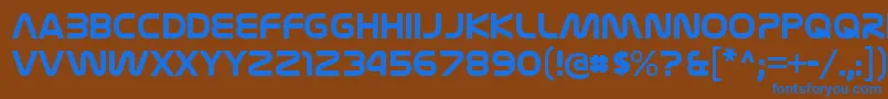 フォントNasalizationrgBold – 茶色の背景に青い文字