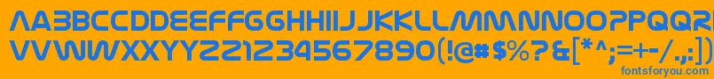 フォントNasalizationrgBold – オレンジの背景に青い文字