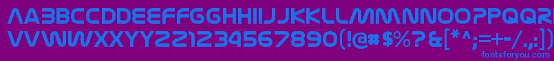 フォントNasalizationrgBold – 紫色の背景に青い文字