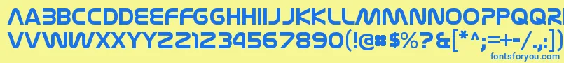 NasalizationrgBold-fontti – siniset fontit keltaisella taustalla