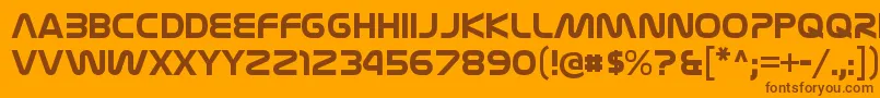 NasalizationrgBold-fontti – ruskeat fontit oranssilla taustalla