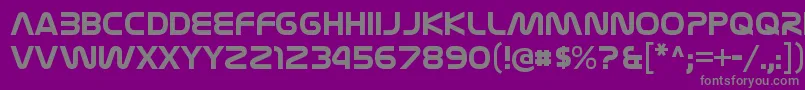 フォントNasalizationrgBold – 紫の背景に灰色の文字