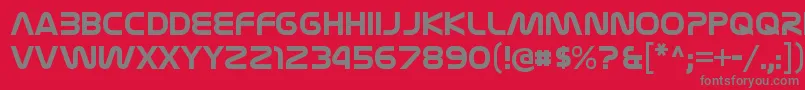 フォントNasalizationrgBold – 赤い背景に灰色の文字