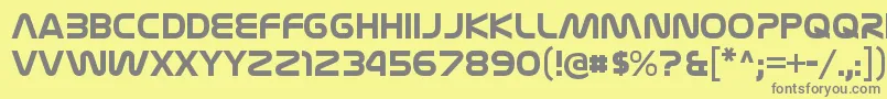 フォントNasalizationrgBold – 黄色の背景に灰色の文字