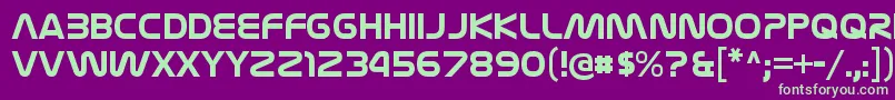 NasalizationrgBold-fontti – vihreät fontit violetilla taustalla