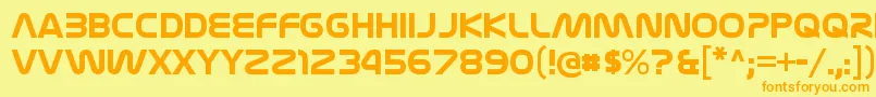 フォントNasalizationrgBold – オレンジの文字が黄色の背景にあります。
