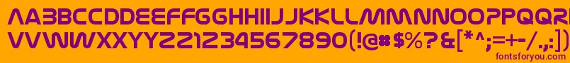 NasalizationrgBold-Schriftart – Violette Schriften auf orangefarbenem Hintergrund