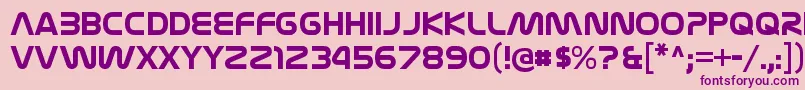 フォントNasalizationrgBold – ピンクの背景に紫のフォント