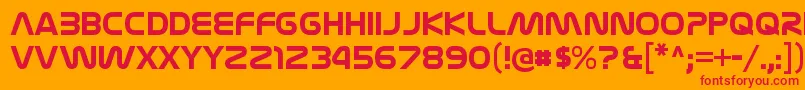 フォントNasalizationrgBold – オレンジの背景に赤い文字