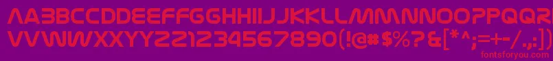 フォントNasalizationrgBold – 紫の背景に赤い文字