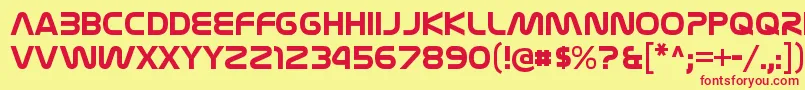 NasalizationrgBold-fontti – punaiset fontit keltaisella taustalla
