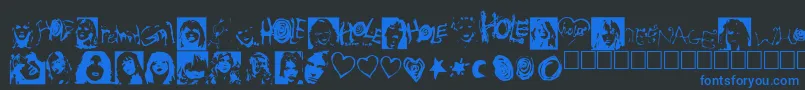fuente Holewebmaster – Fuentes Azules Sobre Fondo Negro