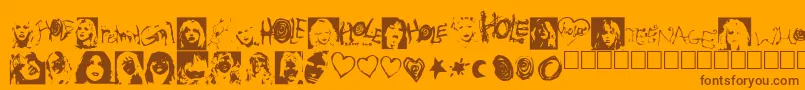 Holewebmaster Font – Brown Fonts on Orange Background