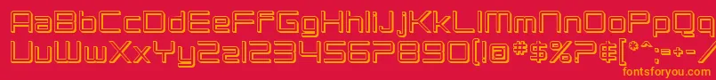 フォントSfChromium24 – 赤い背景にオレンジの文字