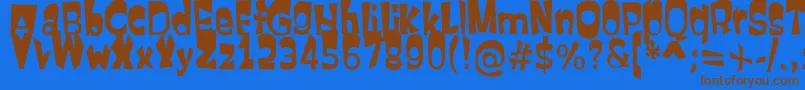 Firstatt Font – Brown Fonts on Blue Background