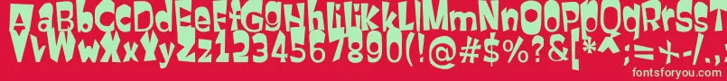 Firstatt Font – Green Fonts on Red Background