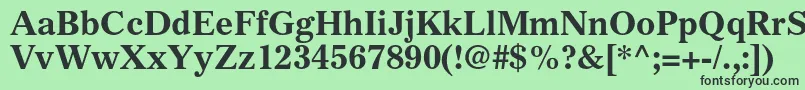 フォントGazetteltstdBold – 緑の背景に黒い文字