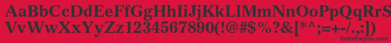 Czcionka GazetteltstdBold – czarne czcionki na czerwonym tle