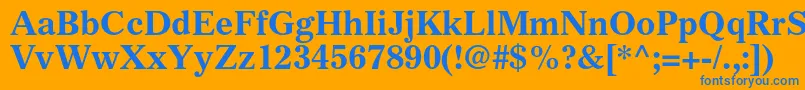 Шрифт GazetteltstdBold – синие шрифты на оранжевом фоне