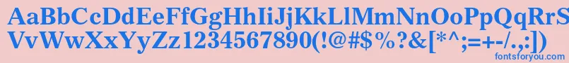 GazetteltstdBold-Schriftart – Blaue Schriften auf rosa Hintergrund