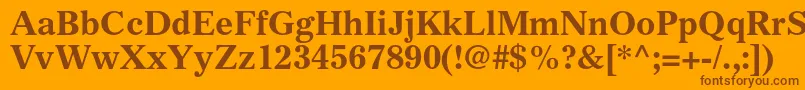 GazetteltstdBold-Schriftart – Braune Schriften auf orangefarbenem Hintergrund