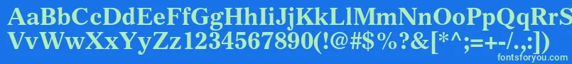 GazetteltstdBold Font – Green Fonts on Blue Background