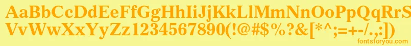 GazetteltstdBold-fontti – oranssit fontit keltaisella taustalla