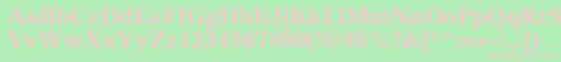 GazetteltstdBold-fontti – vaaleanpunaiset fontit vihreällä taustalla