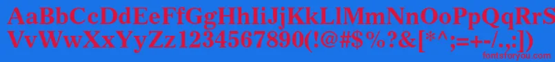 Czcionka GazetteltstdBold – czerwone czcionki na niebieskim tle