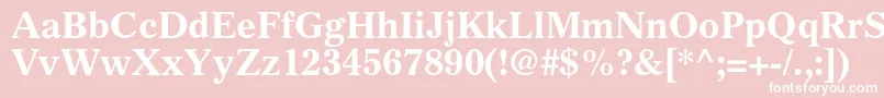 GazetteltstdBold-Schriftart – Weiße Schriften auf rosa Hintergrund