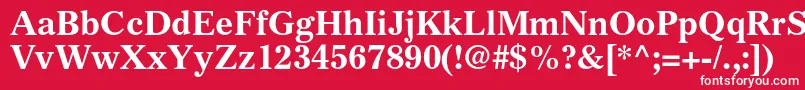 フォントGazetteltstdBold – 赤い背景に白い文字