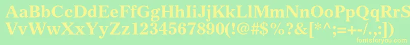 GazetteltstdBold-Schriftart – Gelbe Schriften auf grünem Hintergrund