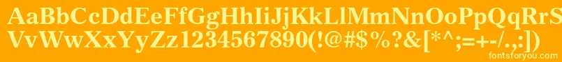 Шрифт GazetteltstdBold – жёлтые шрифты на оранжевом фоне