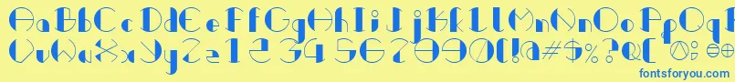 Retrocircular Font – Blue Fonts on Yellow Background