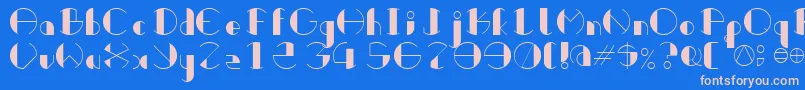 Retrocircular Font – Pink Fonts on Blue Background